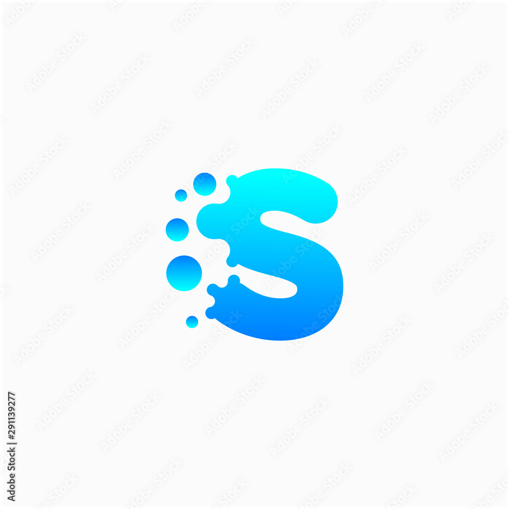 Poster letter s design with dot shape. molecule and lab logo design element. perfect for technology,softwar