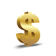 Gold Dollar symbol -  illustration.