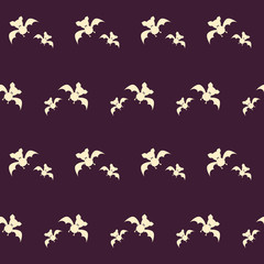 Cute Halloween bat. Seamless vector illustration with spooky silhouettes