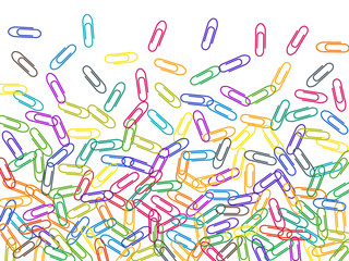 Stationary paperclips isolated on white background