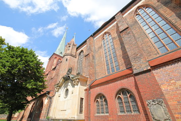 Fototapeta na wymiar Nikolaikirche church cityscape Berlin Germany