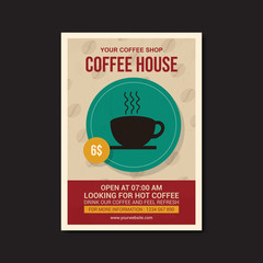 coffee house flyer template vector