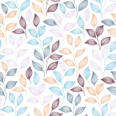 Wrapping tea leaves pattern seamless vector illustration.
