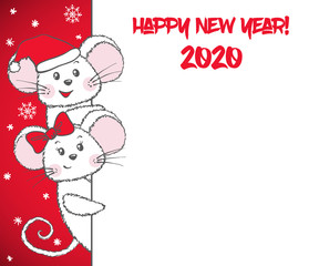 Chinese New Year banner with cute Mouse.