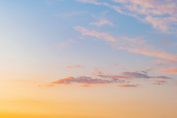 View of the sky outside the city in the evening