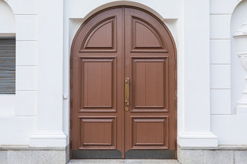 Arched wooden door, old style