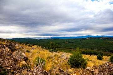 landscape with mountains and sky