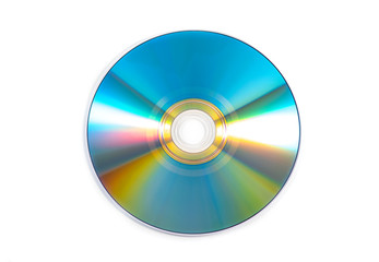 CD DVD Disk, Colorful CD isolated on white Background