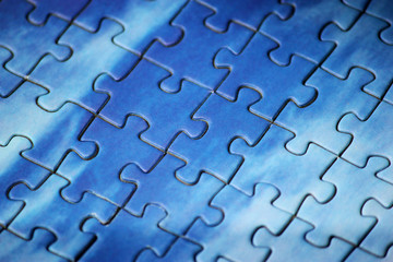 Blank puzzle with blue tint