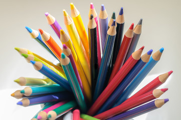 group of bright color pencils for drawing