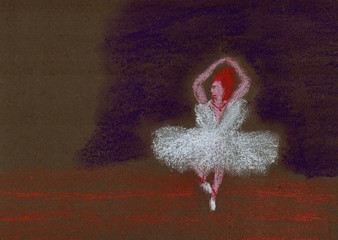 Ballet Dancer, Hand Drawn Soft Pencil Drawing © Pavel
