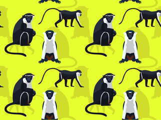 Monkey Diana Cartoon Background Seamless Wallpaper