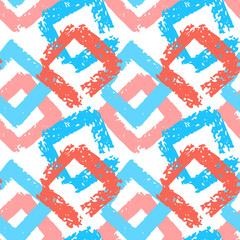 Abstract seamless pattern with hand drawn brush strokes and stripes. Vector illustration for stylish background, banner, textile, wrapping paper design. EPS 10.