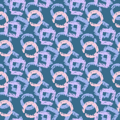 Abstract seamless pattern with hand drawn brush strokes and stripes. Vector illustration for stylish background, banner, textile, wrapping paper design. EPS 10.