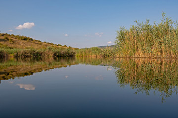 Landscape with lake and sky