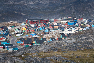 Beautiful Ilulissat town and Icefjord in Greenland