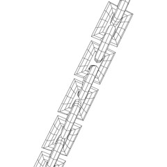 Wireframe BlockChain links. Chain wireframe low poly mesh vector illustration