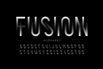 Obraz premium Nowoczesna czcionka, litery alfabetu i cyfry