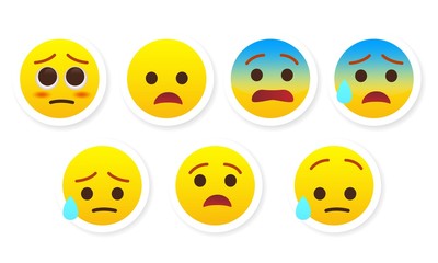 set of social media emoji. emoticon sticker vector illustration. set of emoticons