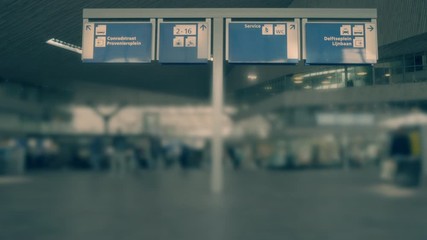 Beautiful motion blur with  running people at train station. Travel concept. Lifestyle 