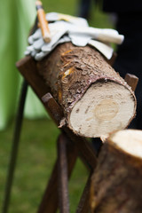 Brennholz mit der Hand sägen