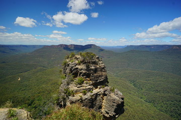 landscape with mountains and blue sky, Blue Mountain, Sydney