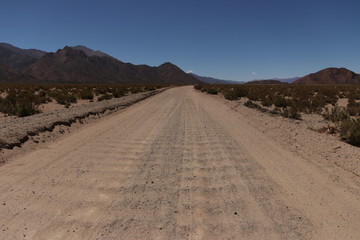 Hard road in the desert