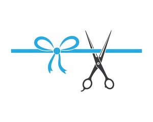 cutting ribbon with scissor vector illustration