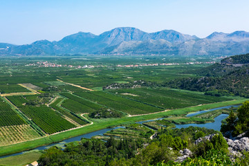 Fertile fields in the delta of Neretva river, Opuzen, Dalmatia, Croatia 