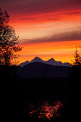 Sunset view in Glacier Bay, Alaska