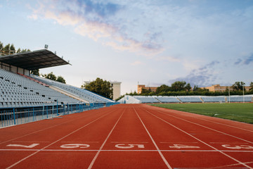 Start line for running, nobody, front view