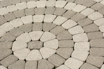 Gray black texture of paving slabs. Dark gray black background of road tiles
