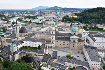 Salzburg city and view from Hohensalzburg fortress