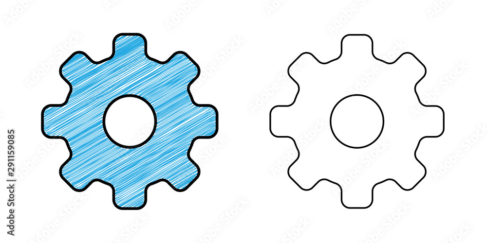 Poster gear icon design vector with texture. editable outline for other style