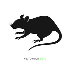 Rat silhouette, vector illustration. simple rat silhouette. new year