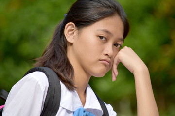 Fototapeta premium An A Depressed Beautiful Asian Person