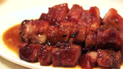 Hong Kong Chinese barbecue honey pork cuisine
