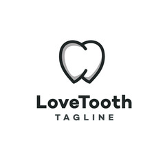 Love Tooth Logo Design Template