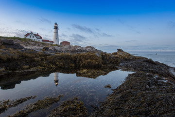 Fototapeta na wymiar cape elizabeth lighthouse