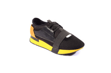 Women's athletic shoes isolated on white background.