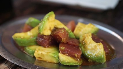 Japanese night izakaya tuna avocadp appetizer