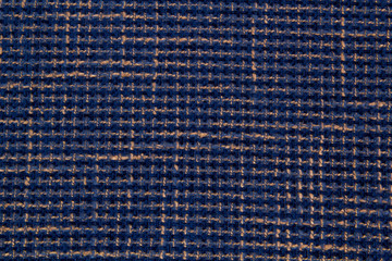 Boucle's fabric is blue. Texture of jacquard fabric