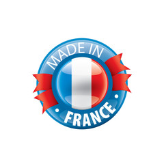 Obraz premium France flag, vector illustration on a white background.