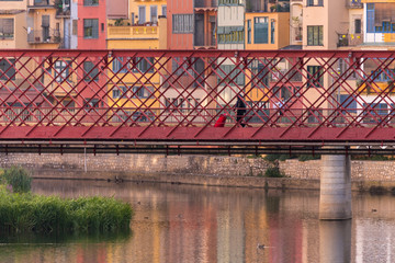The Eiffel Bridge on the Onyar River at dusk in Girona, Catalonia (Spain) © Jorge Fuentes