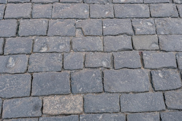 Cobblestone on Red Square. First-person view