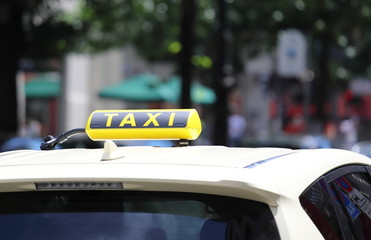 Taxi cab sign Berlin Germany