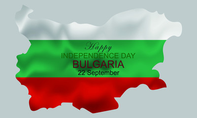 September 22. Happy Independence Day Observed Bulgaria. Vector Elements For National Unity Day Card, Web Banners, Flyer, Poster Design. Bulgaria Map