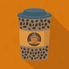 Take away coffee cup vector design