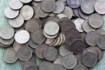 Israel-a handful of coins 10 agorot 1960's