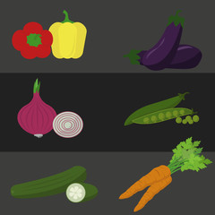 Vegetables vector icons